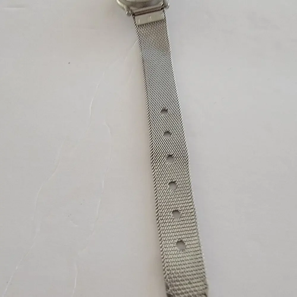 Joan Taylor Of New York Womens Watch Silver Dial Silver Case Mesh Bracelet